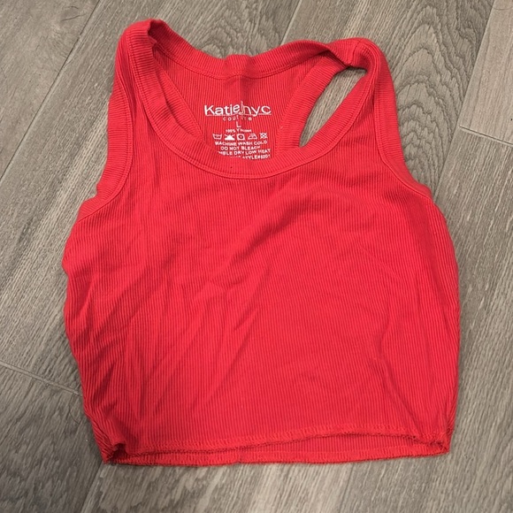 Katie J NYC Girls Racerback Crop Tops - Red, Pink, Blue, and Ombre Size L - Picture 5 of 13